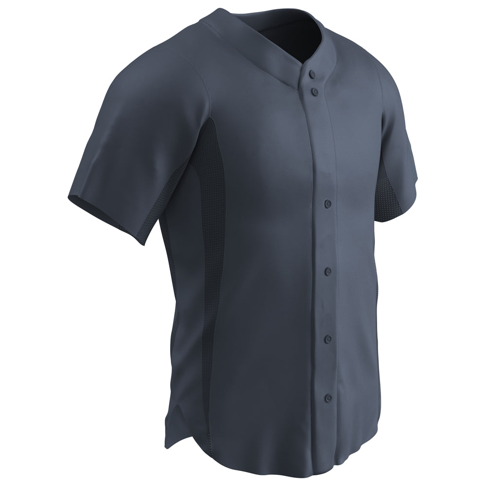 RELIEVER Full Button Baseball Jersey - Graphite - Youth - Medium