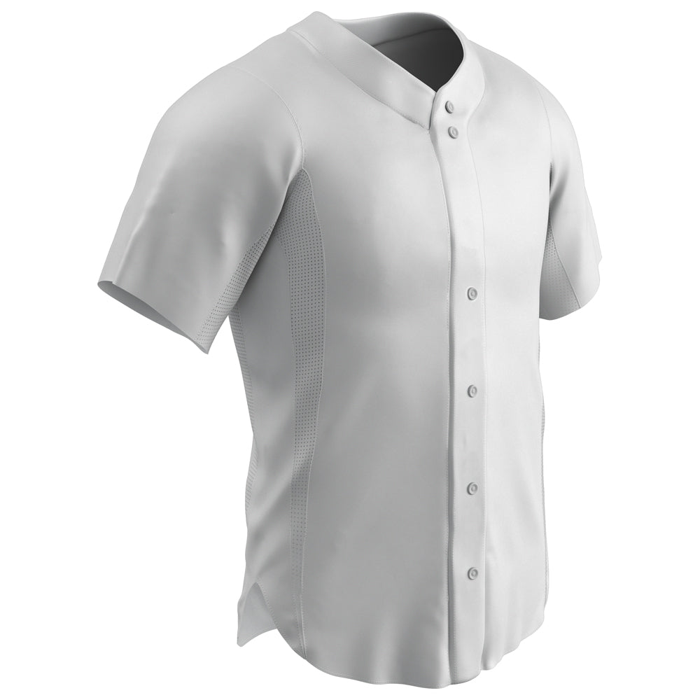 RELIEVER Full Button Baseball Jersey - White - Adult - Large