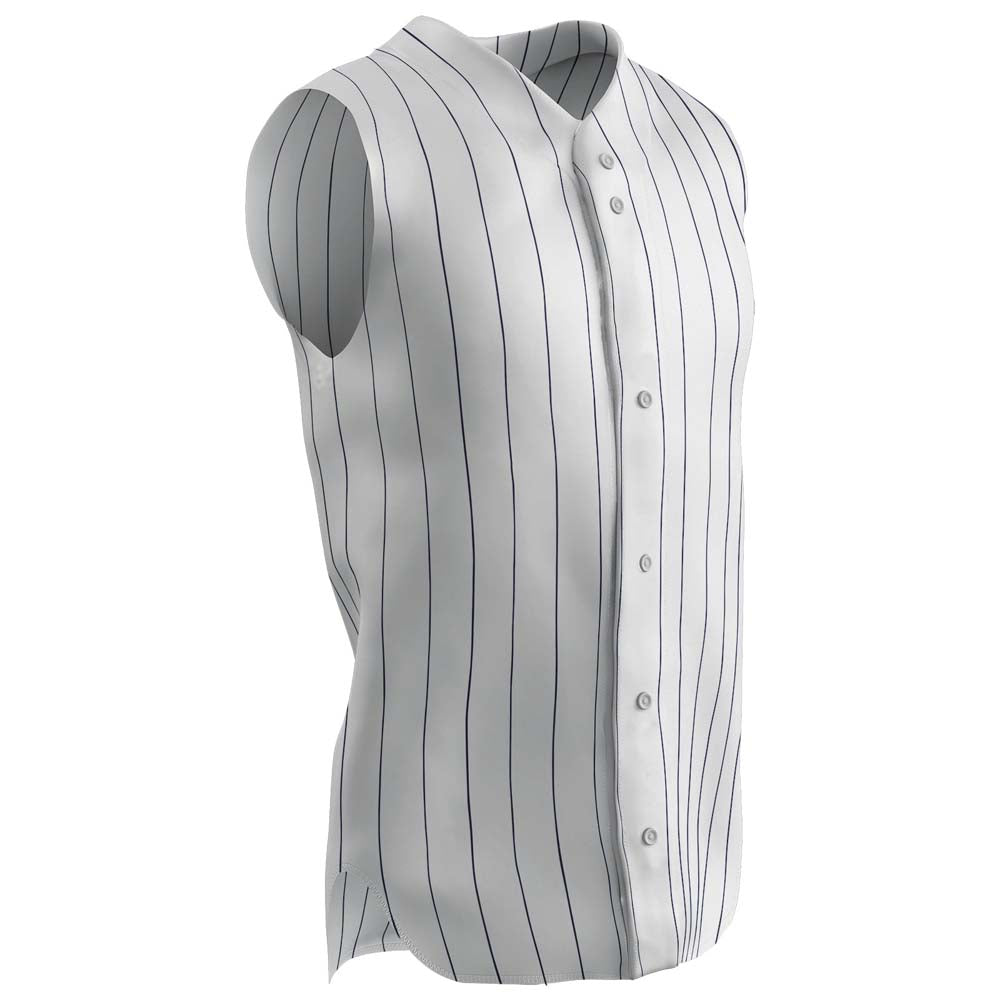 Pro-Style Sleeveless Warp Knit Jersey - Navy Pin - Adult - XXLarge