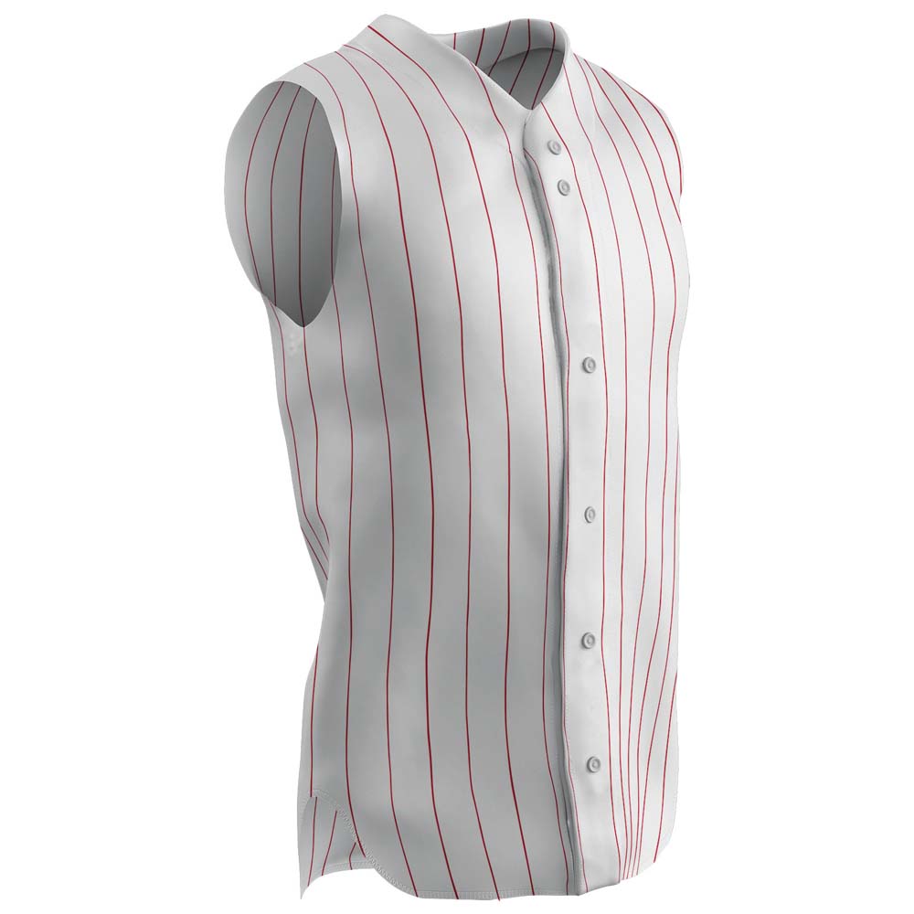 Pro-Style Sleeveless Warp Knit Jersey - Scarlet Pin - Youth - Small