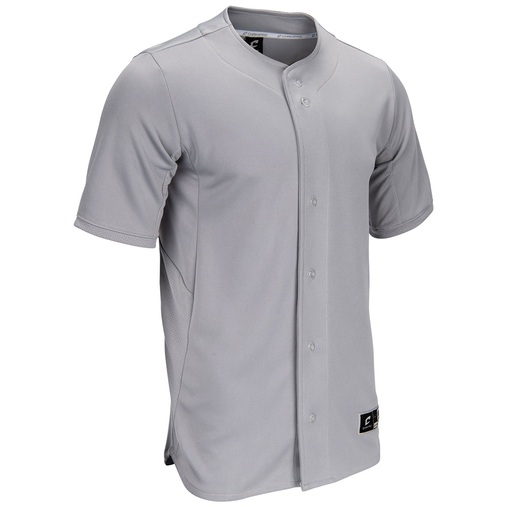 Pinnacle Pro Full-Button Jersey - Grey - Youth - Large