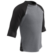 EXTRA INNINGS 3/4 Sleeve Baseball Shirt - Grey Black Sleeve - Youth - Extra-Large