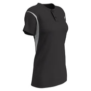 Legacy 2-Button Softball Jersey - Black White - Girls - Small