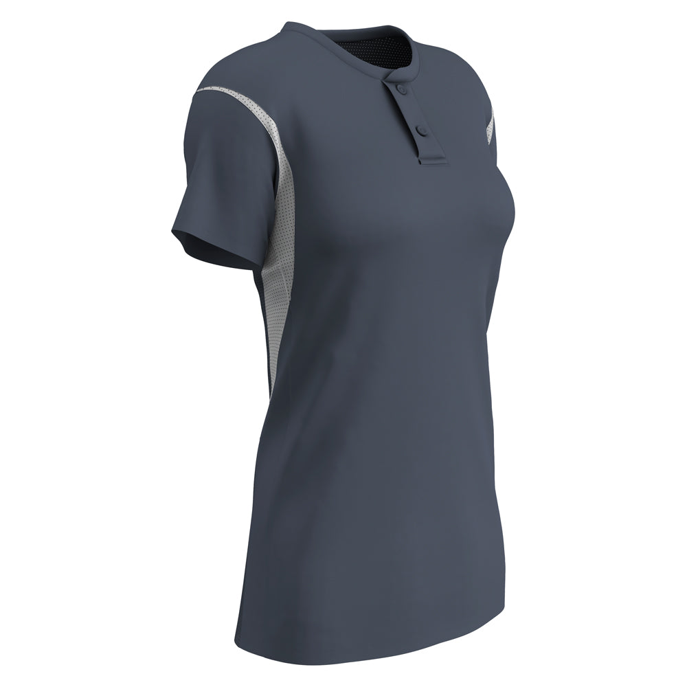 Legacy 2-Button Softball Jersey - Graphite White - Womens - Small