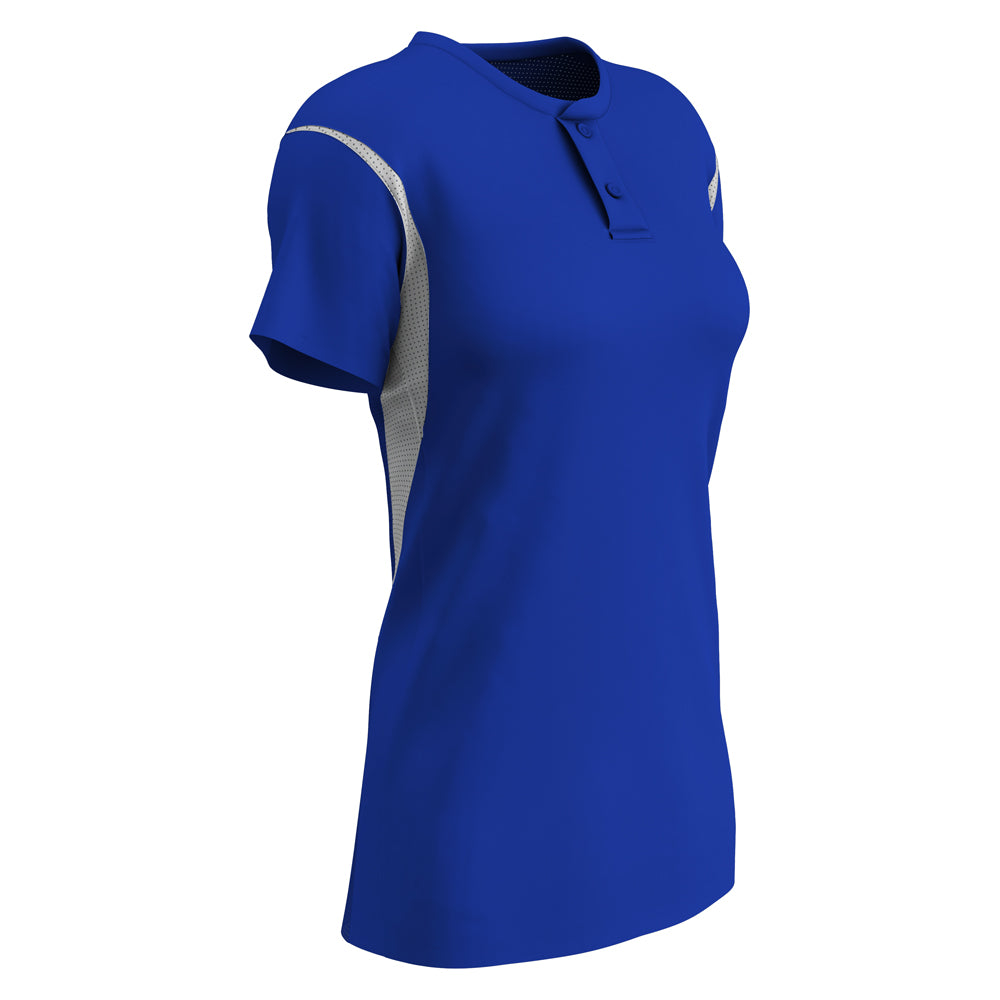 Legacy 2-Button Softball Jersey - Royal White - Womens - XXLarge