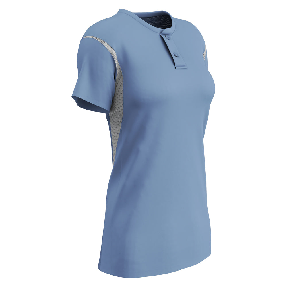 Legacy 2-Button Softball Jersey - Optic Yellow White - Womens - Medium