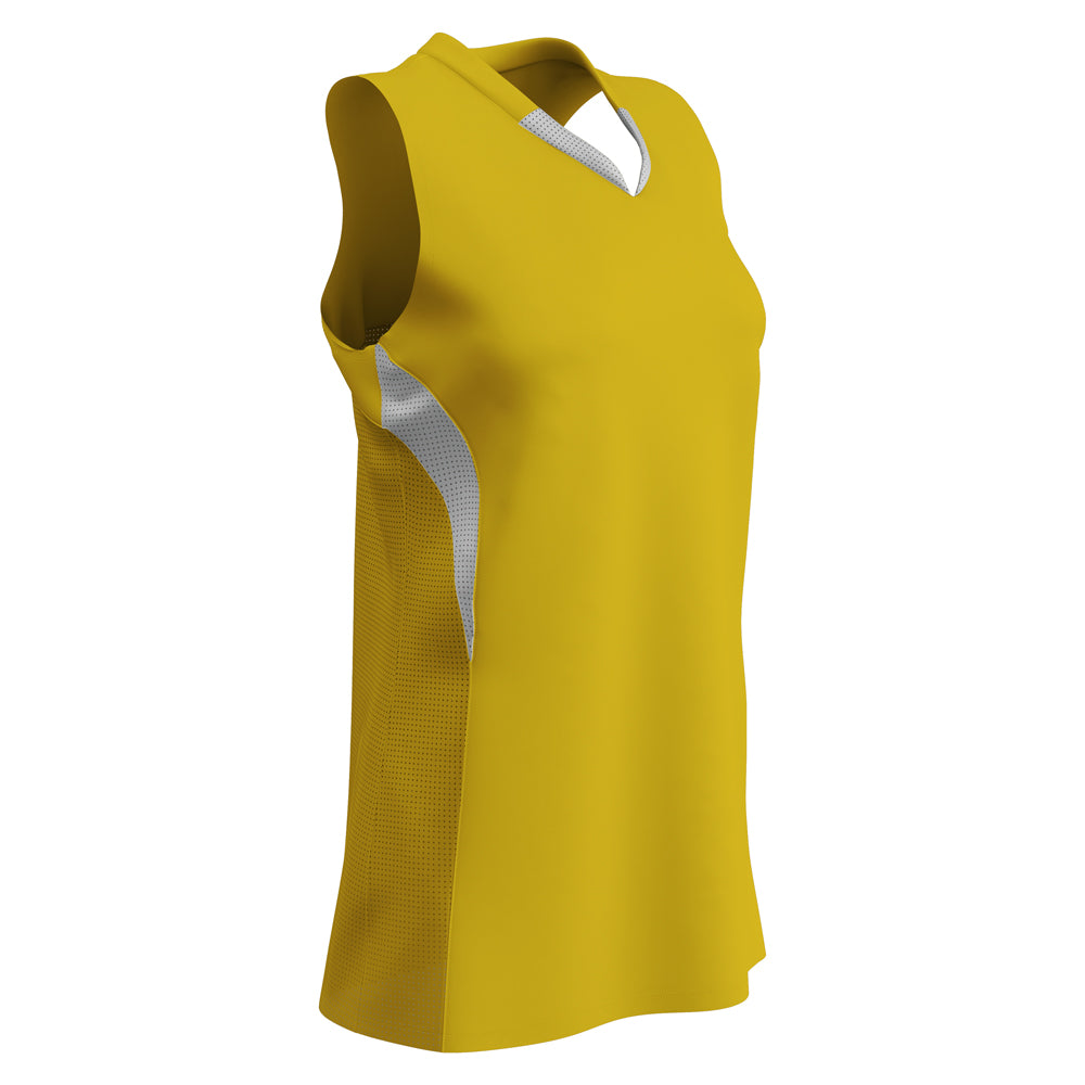 Decoy Racerback Softball Jersey - Gold White - Girls - Medium