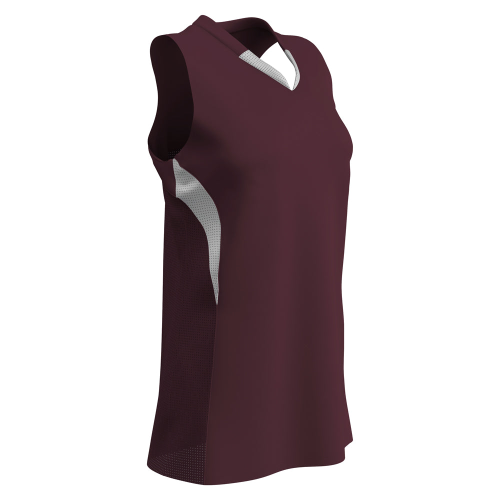 Decoy Racerback Softball Jersey - Maroon White - Girls - Medium