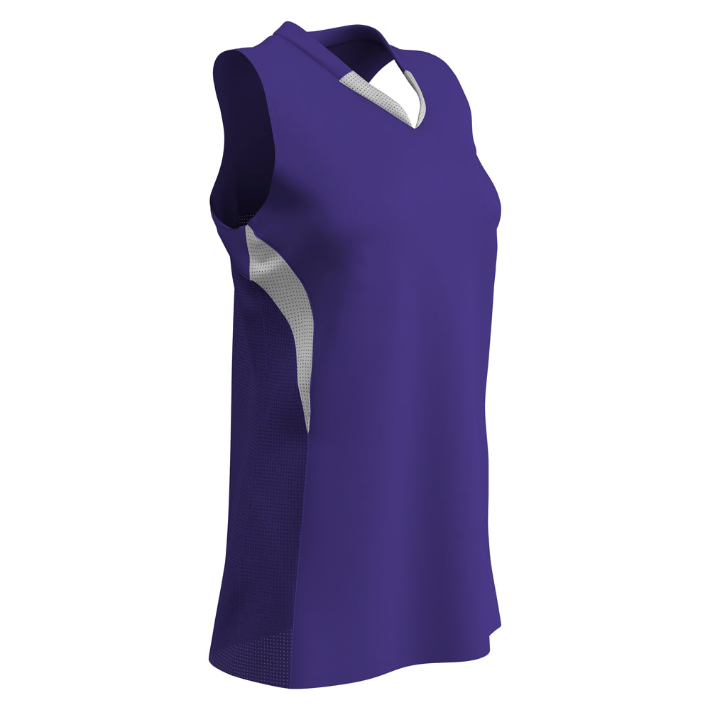 Decoy Racerback Softball Jersey - Purple White - Womens - Large