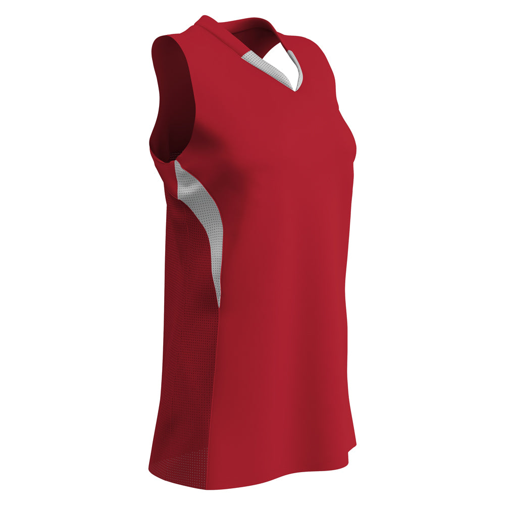 Decoy Racerback Softball Jersey - Scarlet White - Womens - XXLarge