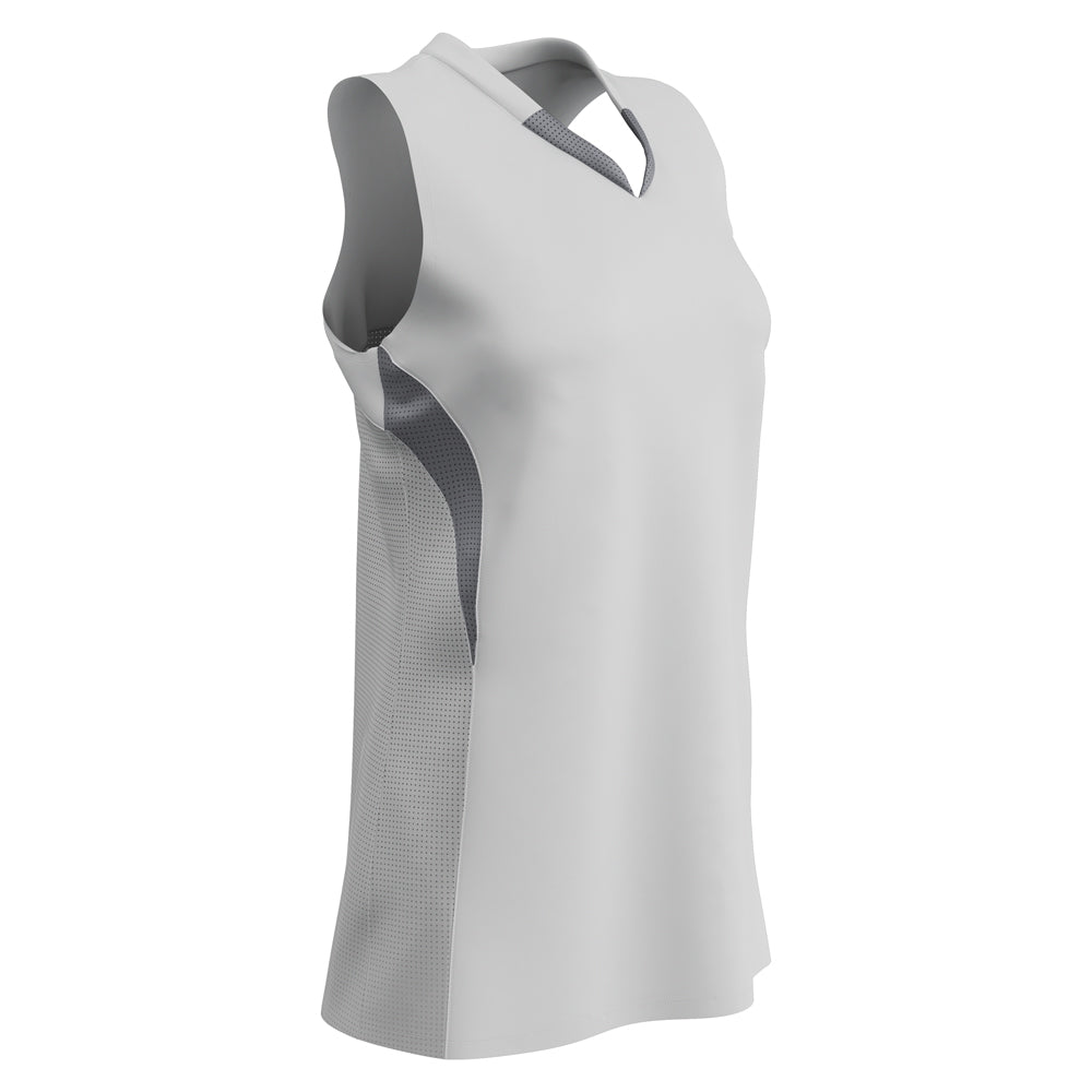 Decoy Racerback Softball Jersey - White Grey - Girls - Small