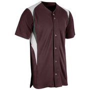 Bull Pen Full Button Jersey - Maroon White Graphite - Adult - Large