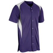 Bull Pen Full Button Jersey - Purple White Graphite - Youth - Small