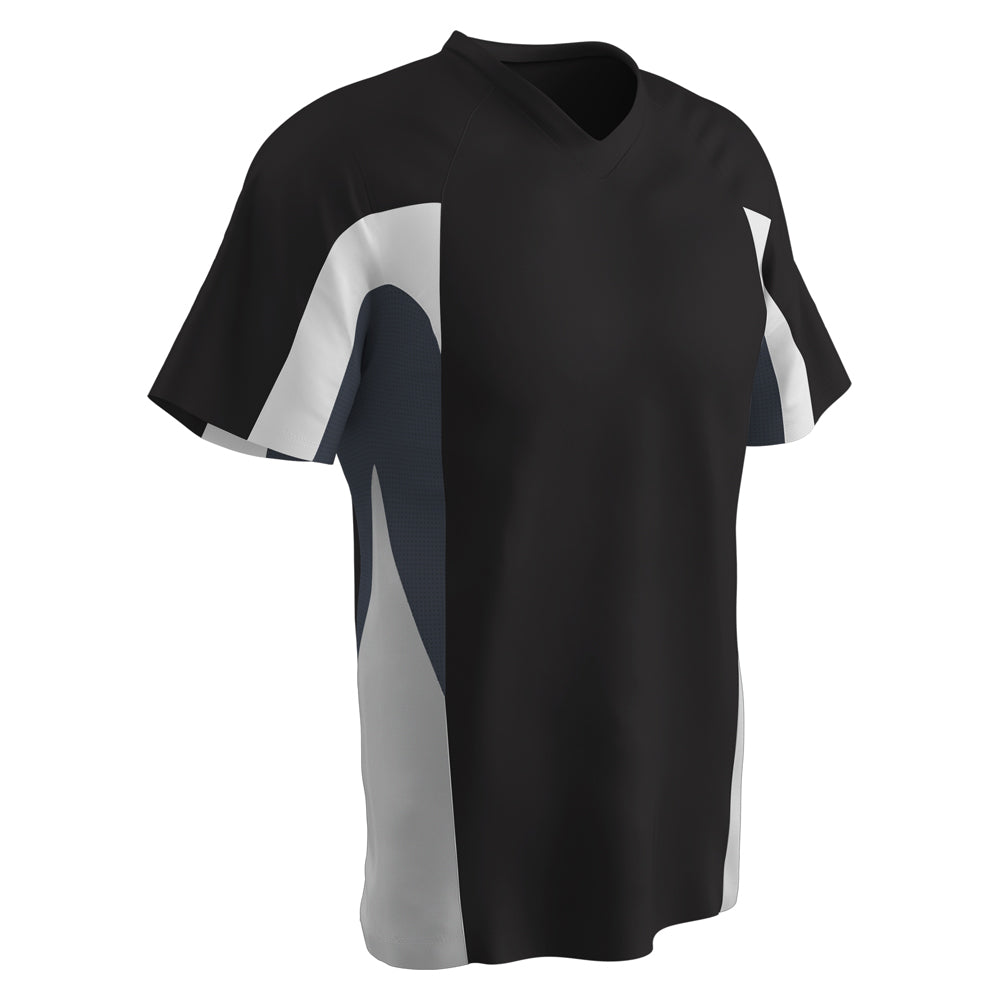 Relief V-Neck Jersey - Black Graphite White - Adult - 3XL