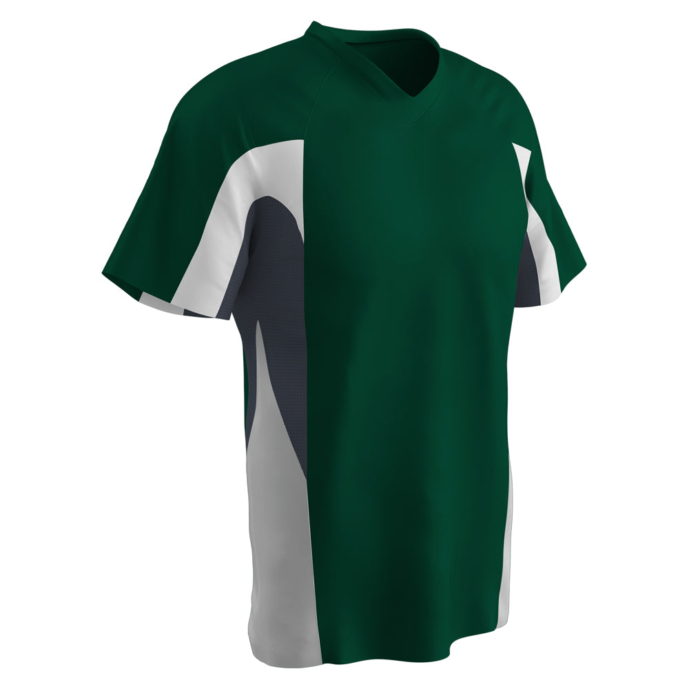 Relief V-Neck Jersey - Forest Green Graphite White - Adult - 3XL