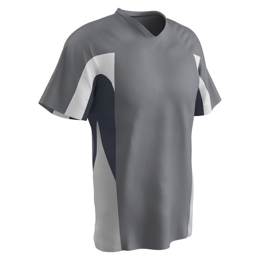 Relief V-Neck Jersey - Grey Graphite White - Adult - Extra-Large