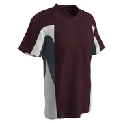 Relief V-Neck Jersey - Maroon Graphite White - Youth - Large