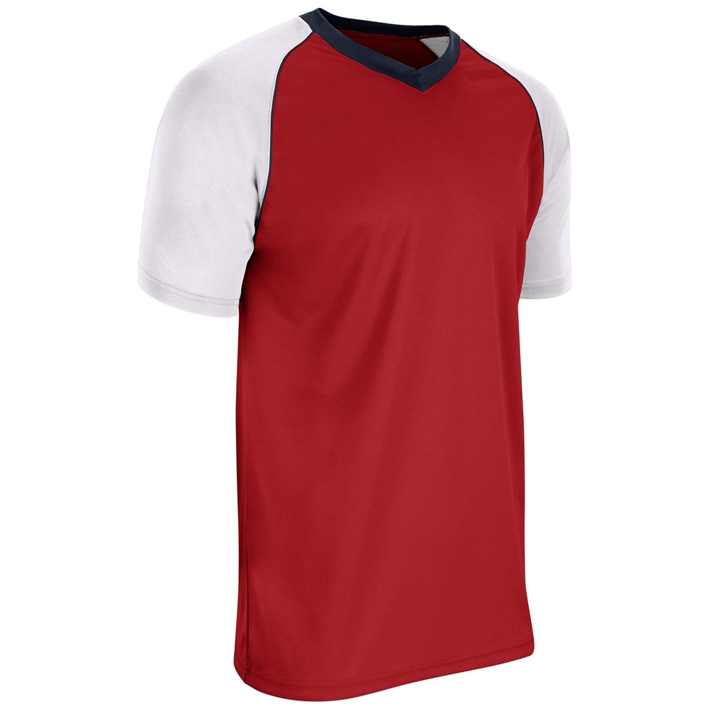 BUNT Raglan Jersey - Scarlet White Navy - Adult - Extra-Large