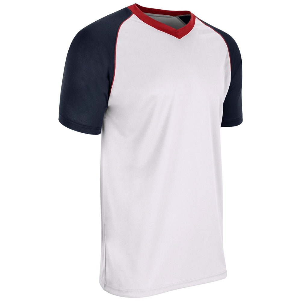 BUNT Raglan Jersey - White Navy Scarlet - Adult - Extra-Large