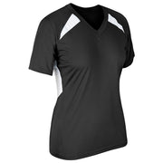 Check Baseball Jersey - Black White - Womens - Extra-Large