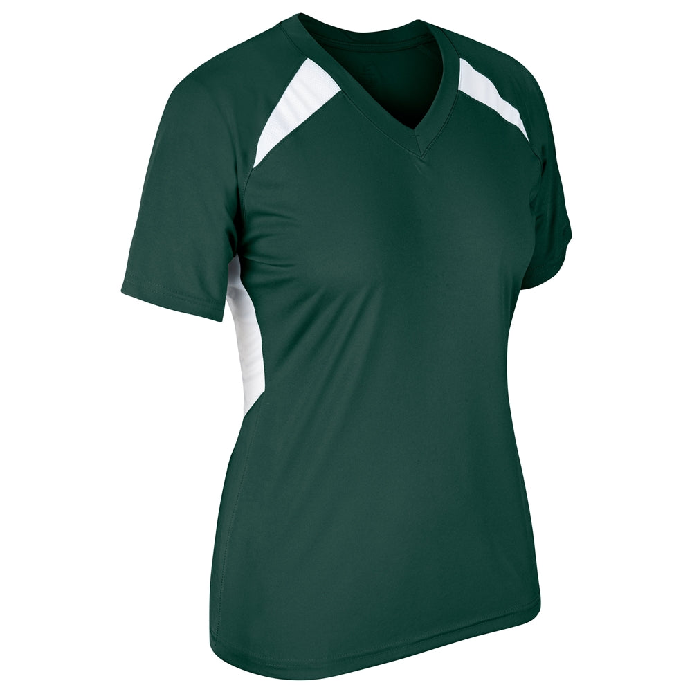 Check Baseball Jersey - Forest Green White - Womens - XXLarge