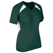 Check Baseball Jersey - Forest Green White - Womens - Extra-Large