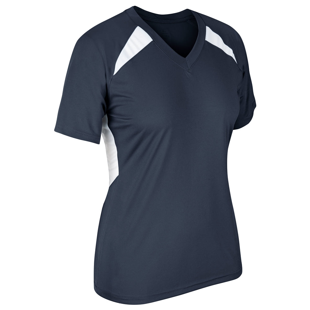 Check Baseball Jersey - Navy White - Womens - XXLarge