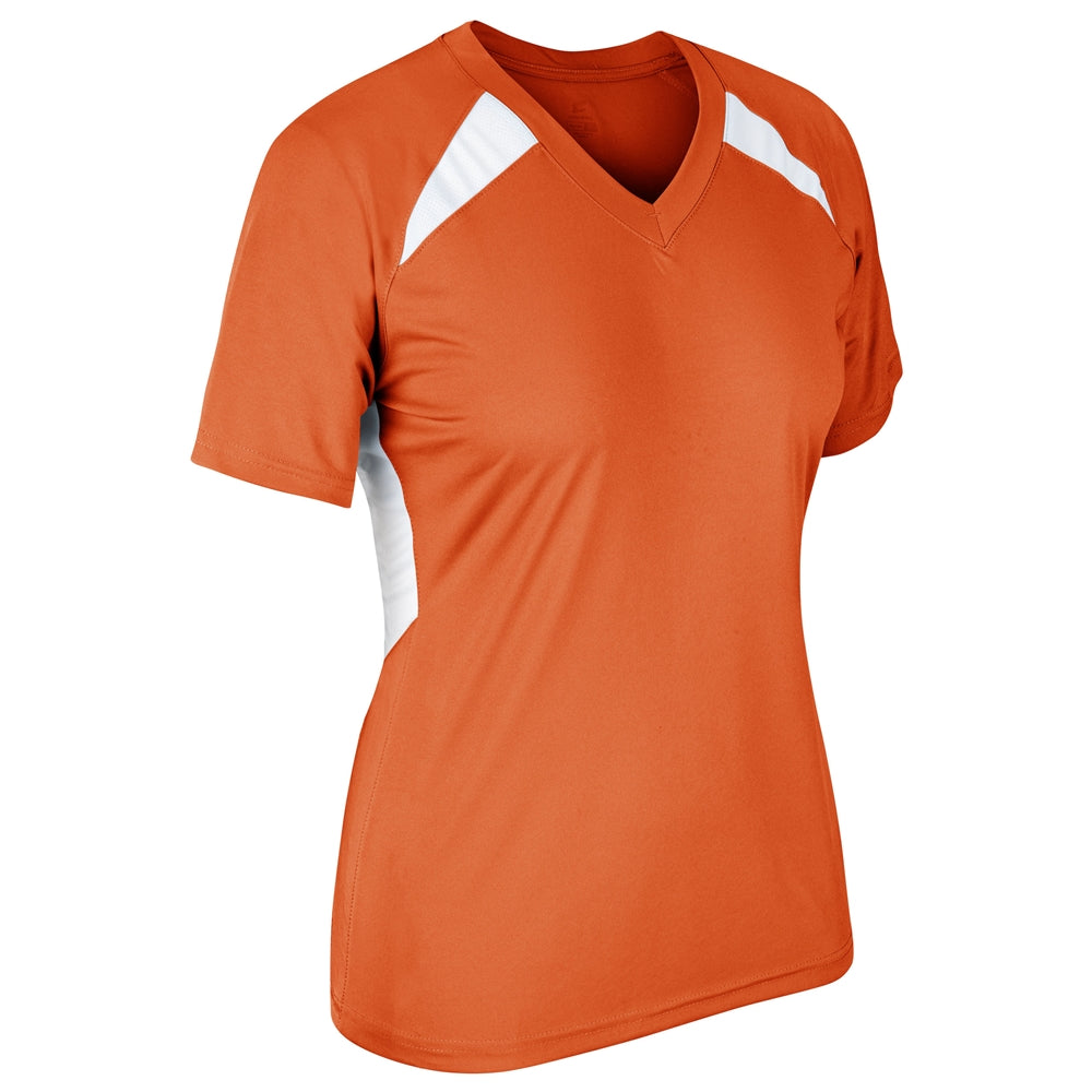 Check Baseball Jersey - Orange White - Womens - XXLarge