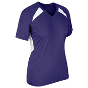 Check Baseball Jersey - Purple White - Womens - Large