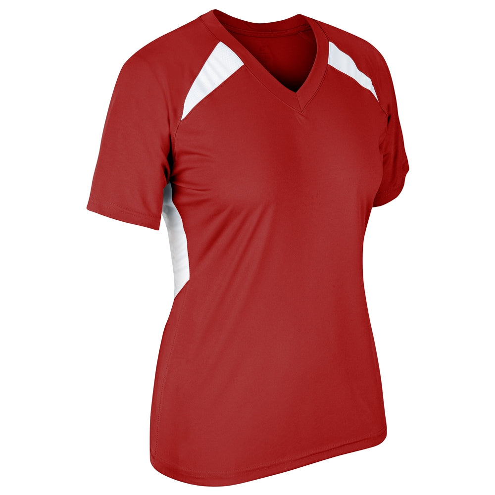 Check Baseball Jersey - Scarlet White - Womens - XXLarge