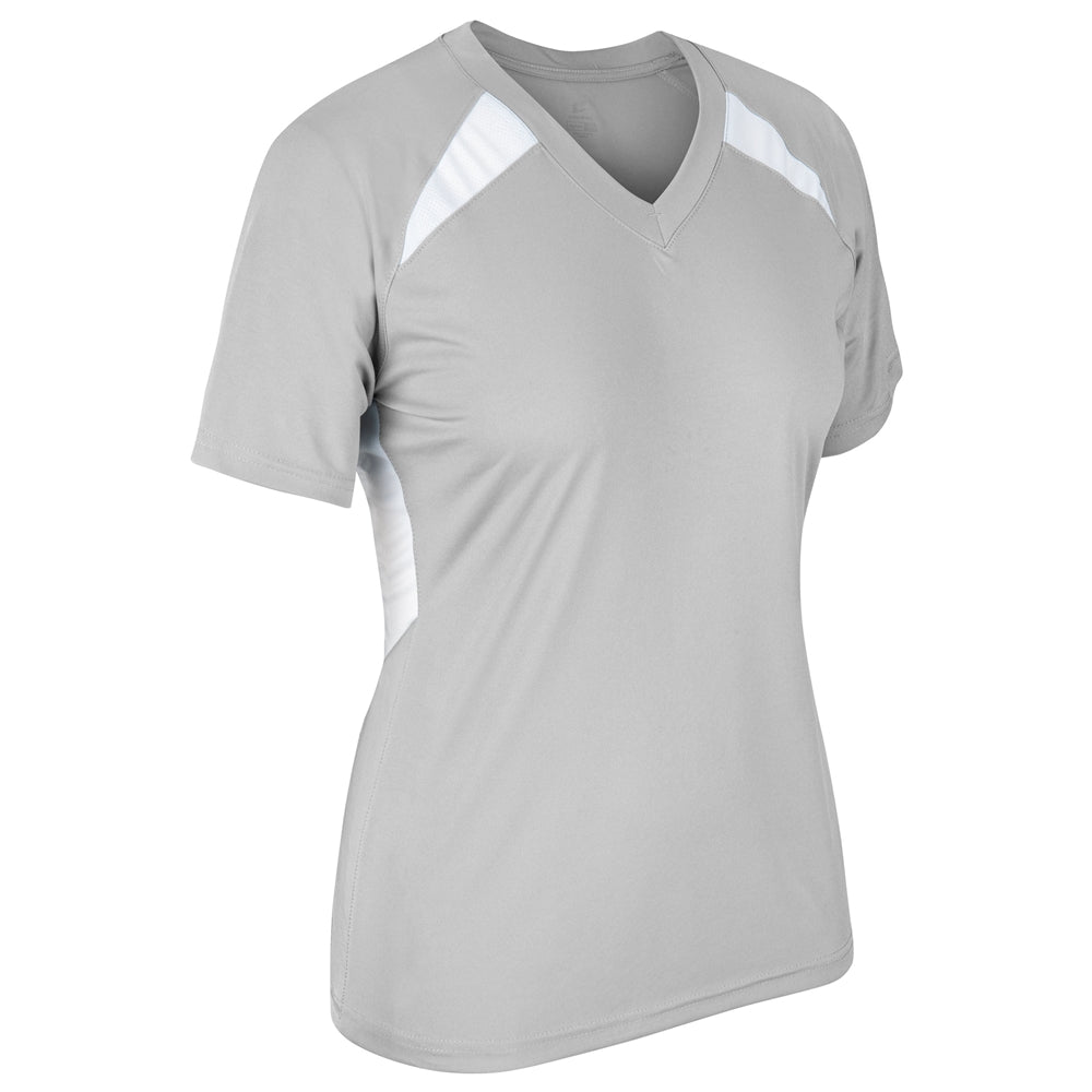 Check Baseball Jersey - Silver White - Womens - XXLarge