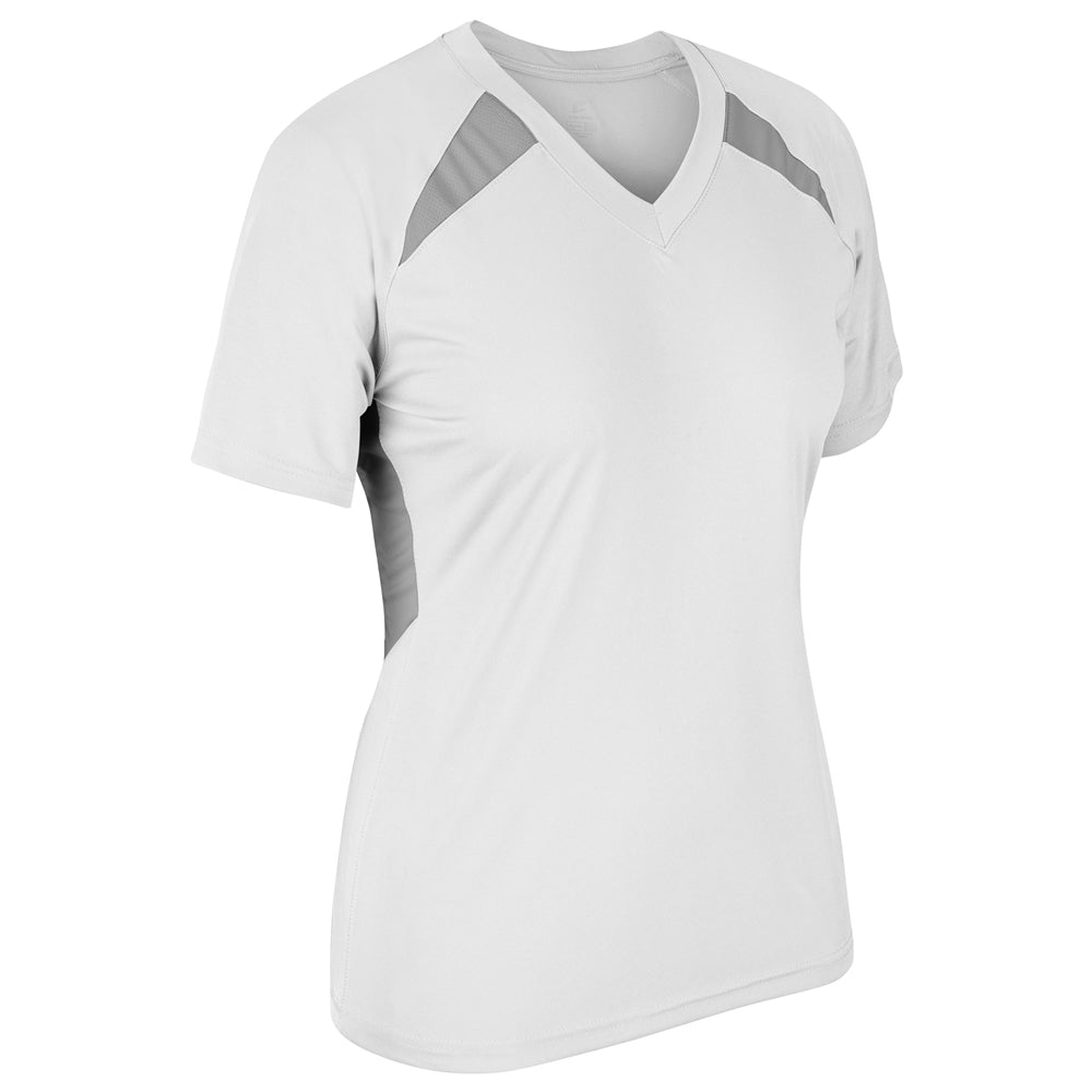 Check Baseball Jersey - White Silver - Womens - XXLarge