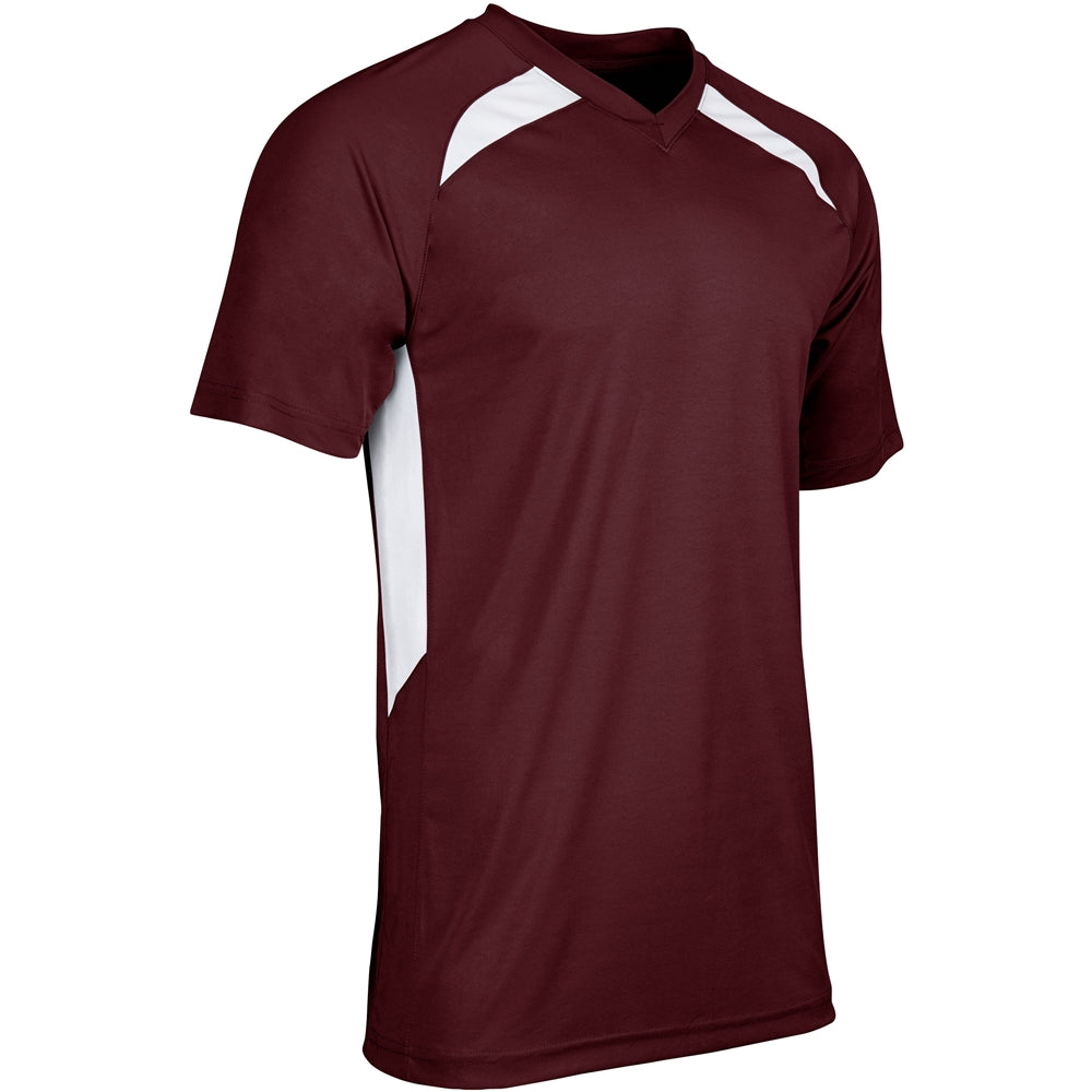 Check Baseball Jersey - Maroon White - Adult - Small