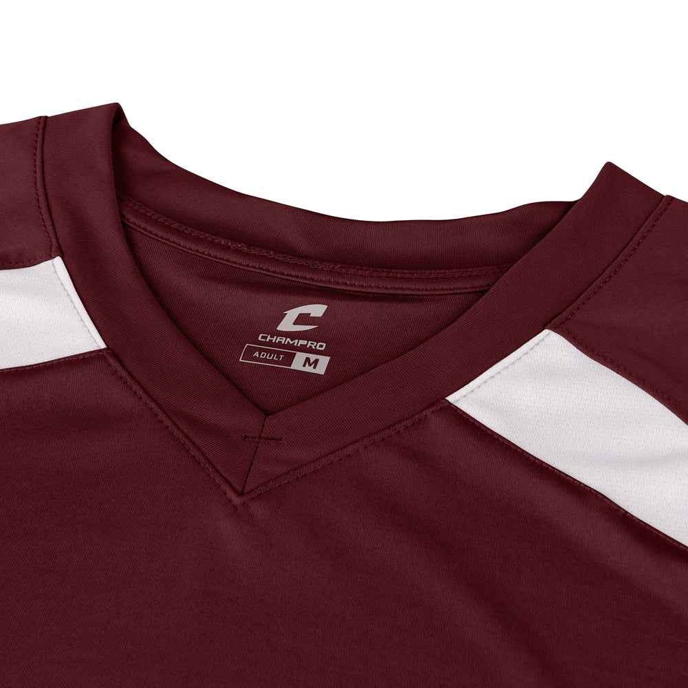 Check Baseball Jersey - Maroon White - Youth - Extra-Large