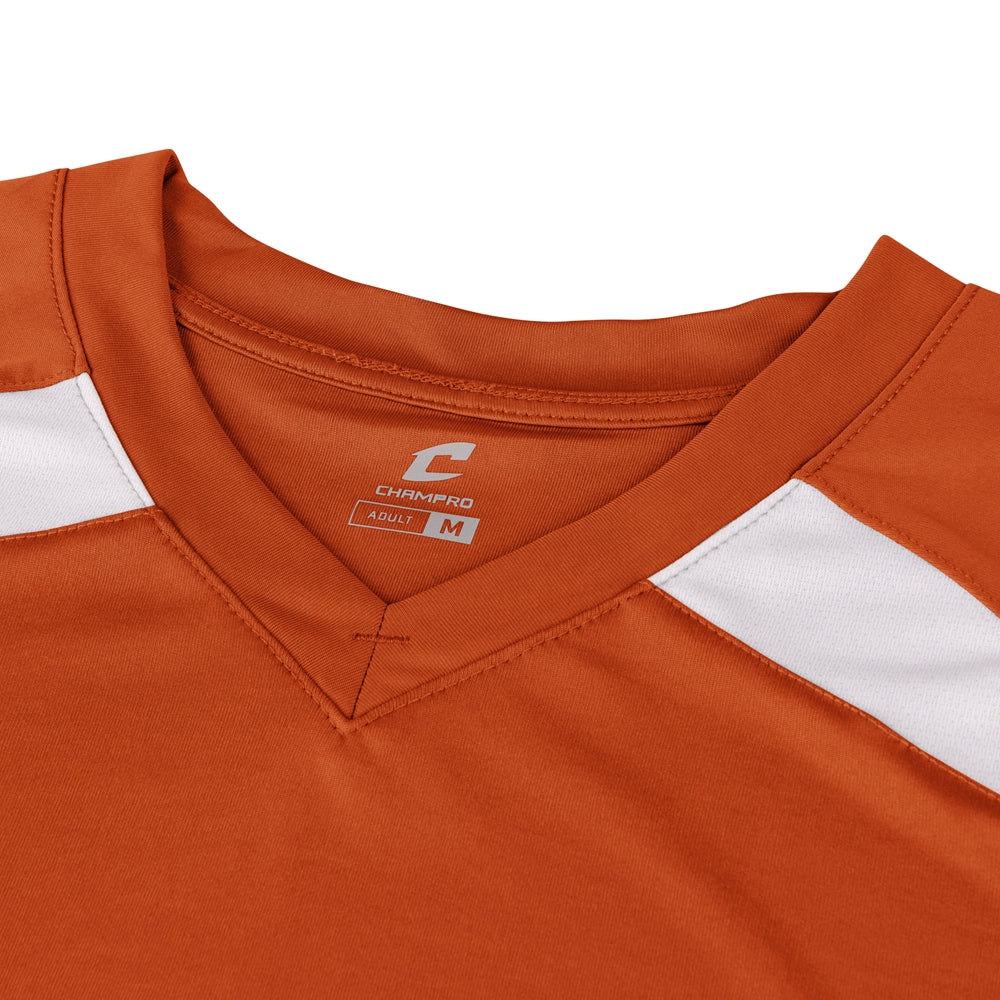 Check Baseball Jersey - Orange White - Youth - Extra-Large
