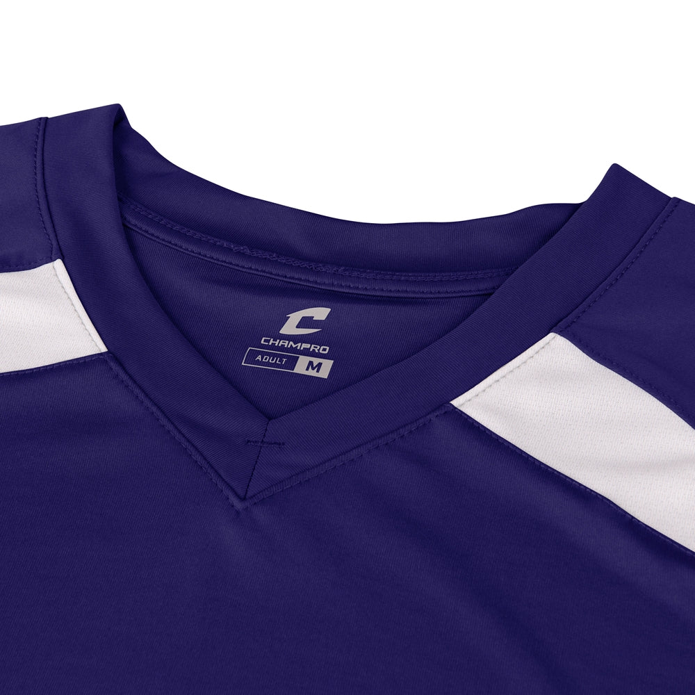 Check Baseball Jersey - Purple White - Youth - Extra-Large