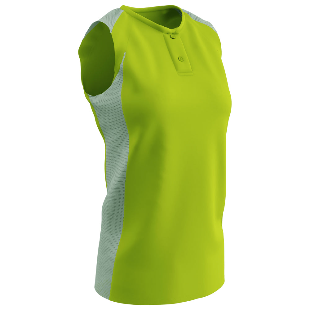 Diamond Active Ladies Jersey - Lime Green White - Womens - XXLarge