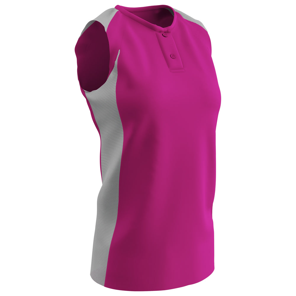 Diamond Active Ladies Jersey - Scarlet White - Youth - Medium