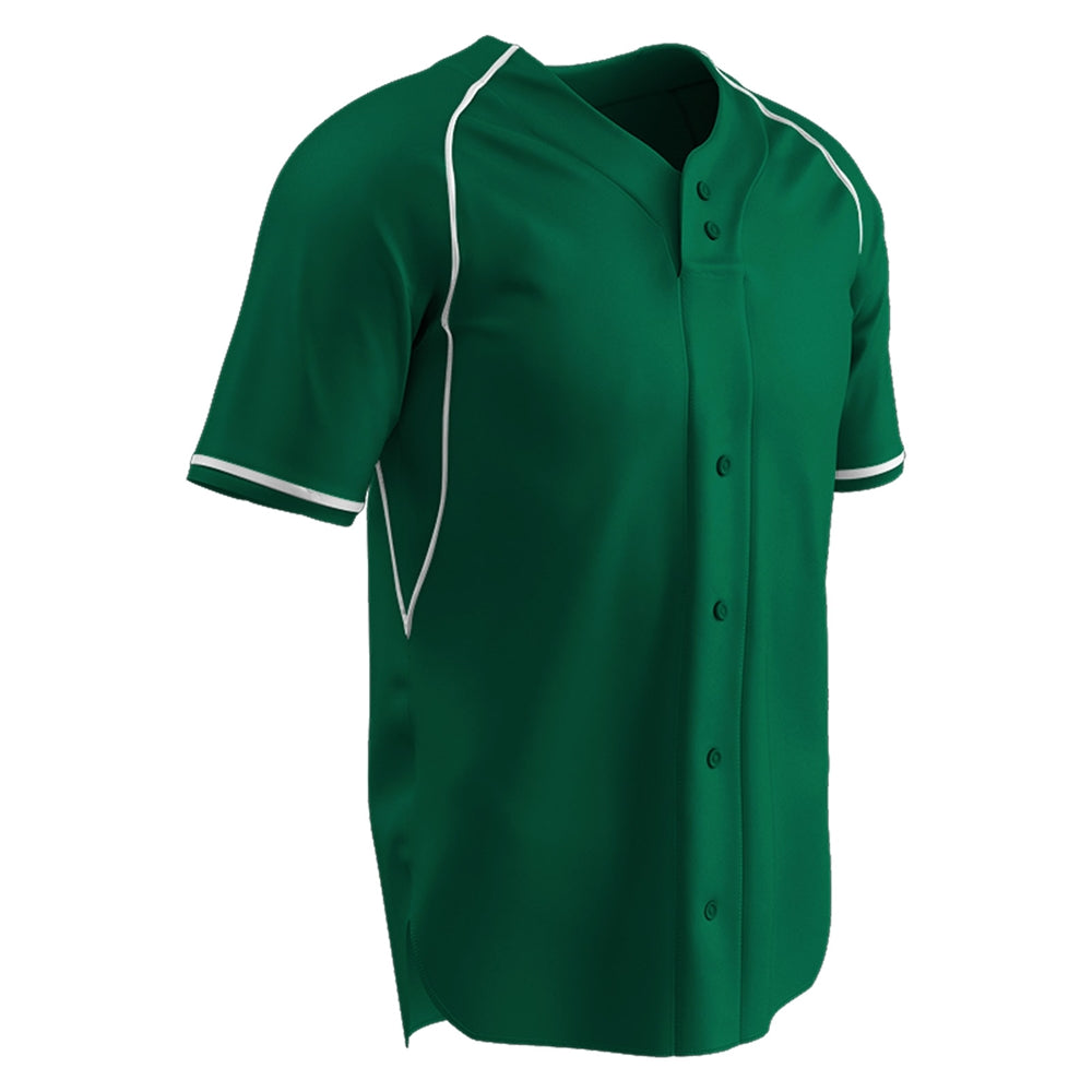 CYCLE DRI-GEAR 2 Button Faux Jersey - Forest Green White - Youth - Small