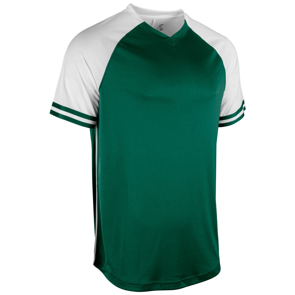 Show V-Neck Jersey - Forest Green White White - Youth - Large
