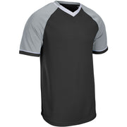 Square Up V-Neck Jersey - Black Silver White - Adult - Extra-Large