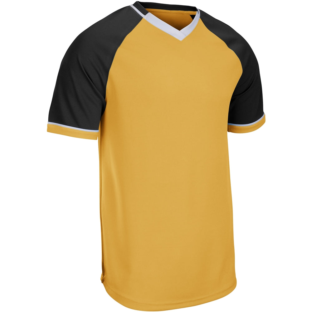 Square Up V-Neck Jersey - Gold Black White - Youth - Large
