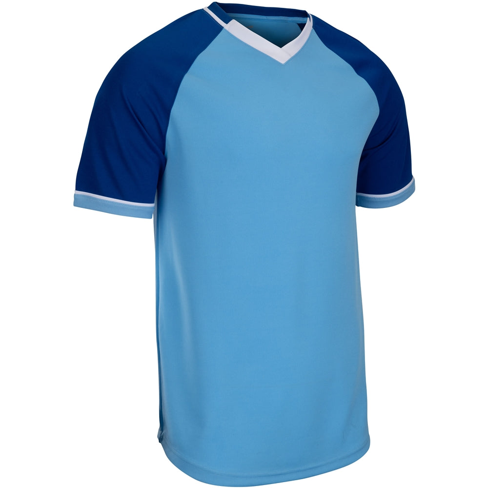 Square Up V-Neck Jersey - Light Blue Royal White - Youth - Extra-Small