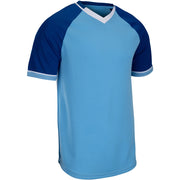 Square Up V-Neck Jersey - Light Blue Royal White - Adult - Small