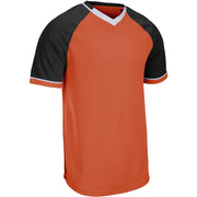Square Up V-Neck Jersey - Orange Black White - Adult - Extra-Large