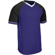 Square Up V-Neck Jersey - Purple Black White - Youth - Extra-Large