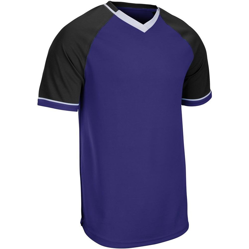 Square Up V-Neck Jersey - Purple Black White - Adult - Extra-Large
