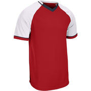 Square Up V-Neck Jersey - Scarlet White Navy - Adult - Medium
