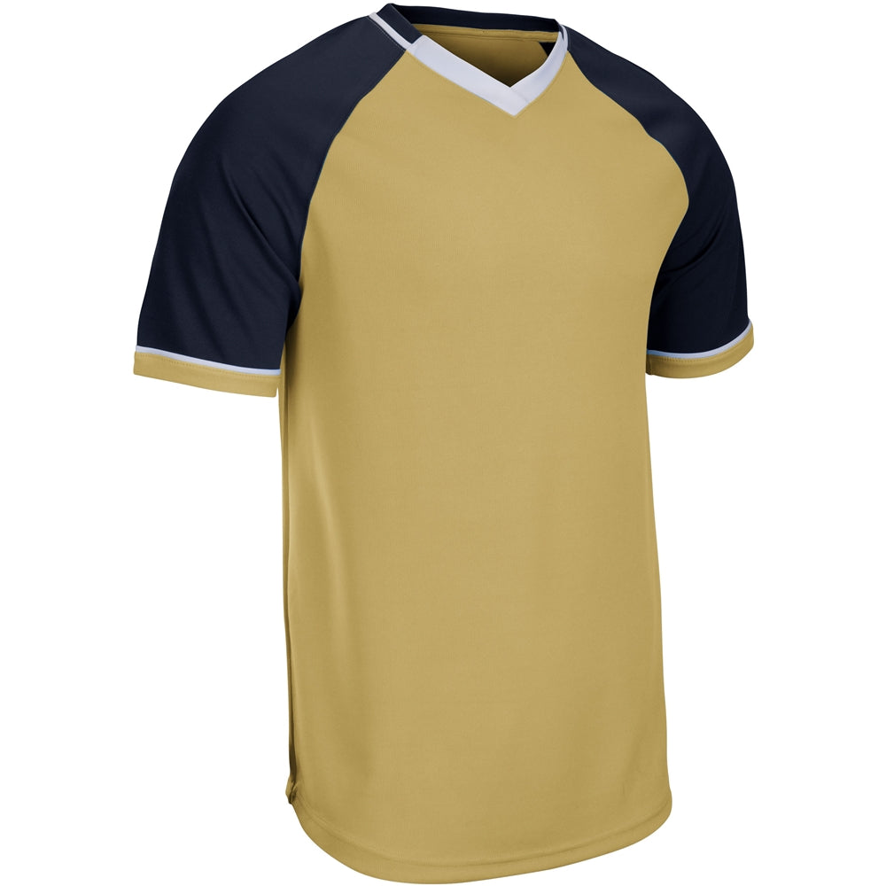 Square Up V-Neck Jersey - Vegas Gold Navy White - Youth - Extra-Small
