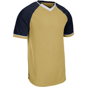 Square Up V-Neck Jersey - Vegas Gold Navy White - Youth - Extra-Large